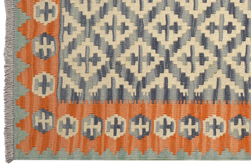 Kelim Gashgai · Handgewebt – Blau, 198x85 cm