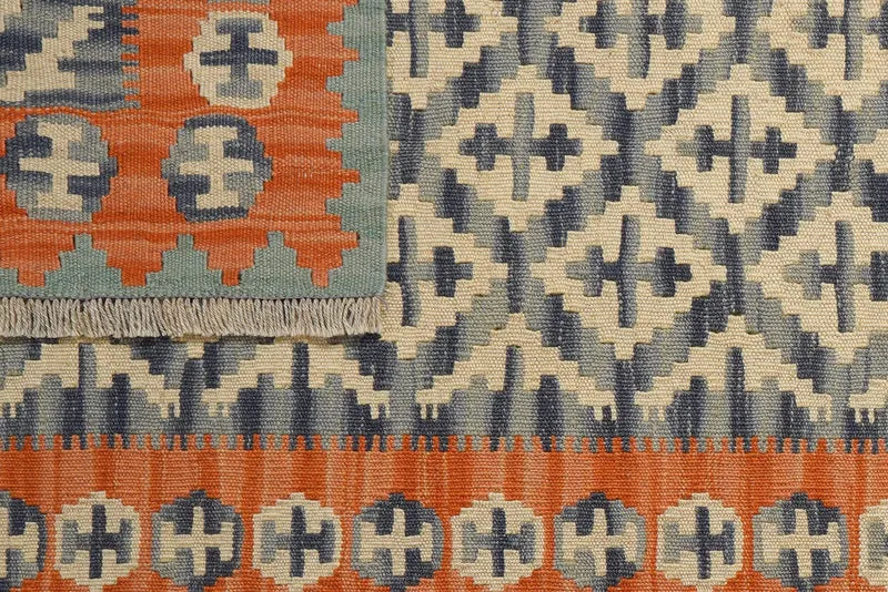Kelim Gashgai · Handgewebt – Blau, 198x85 cm