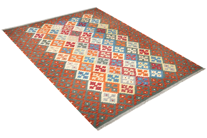 Kelim Gashgai · Handgewebt – Bunt, 241x176 cm