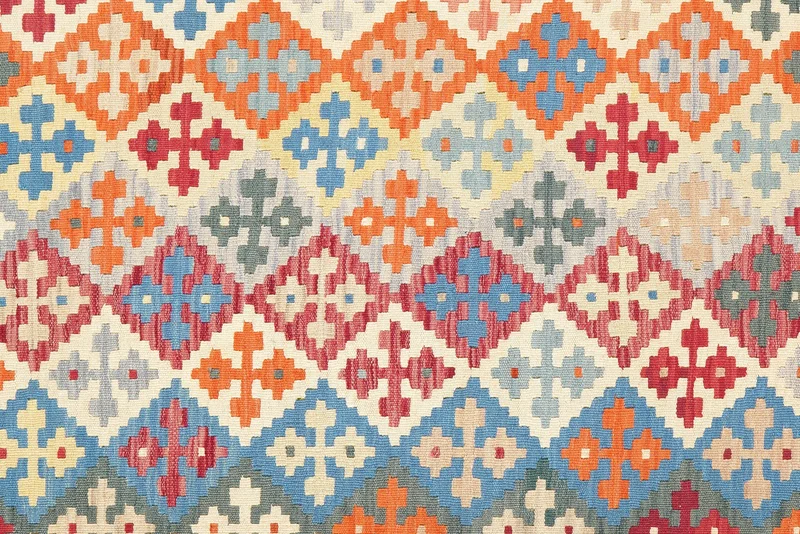 Kelim Gashgai · Handgewebt – Bunt, 241x176 cm