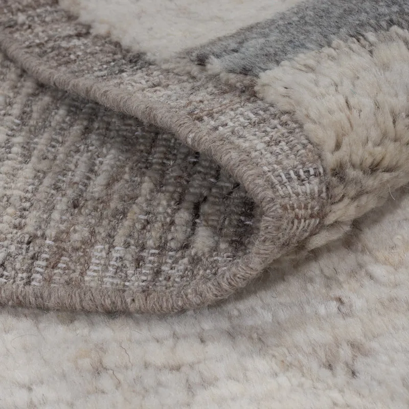 Berber Teppich 150x192cm - Wollteppich - grau