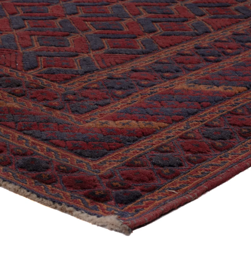 Kelim Afghan Teppich 160x189cm - dunkelrot