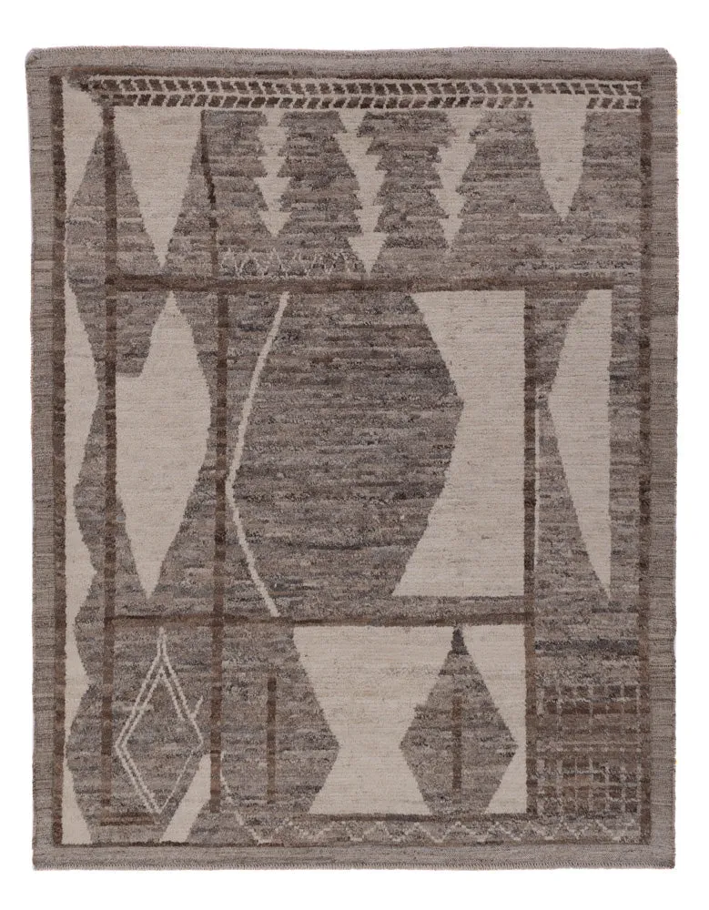 Berber Teppich 144x190cm - Wollteppich - dunkelbraun