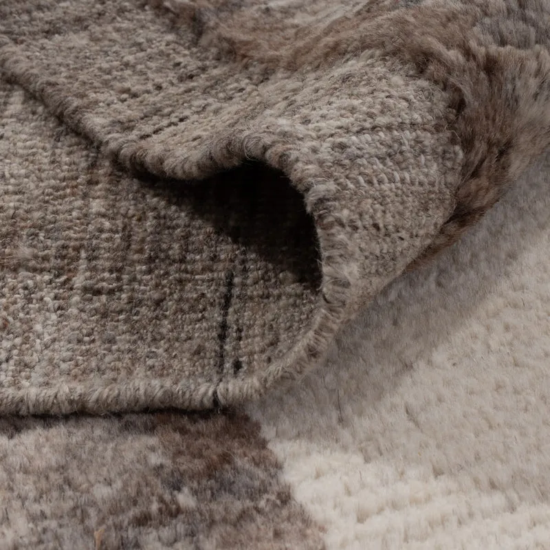 Berber Teppich 144x190cm - Wollteppich - dunkelbraun