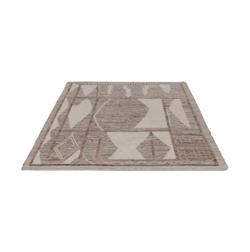 Berber Teppich 144x190cm - Wollteppich - dunkelbraun