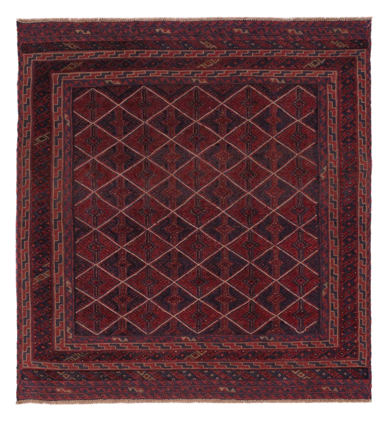 Kelim Afghan Teppich 167x176cm - dunkelrot