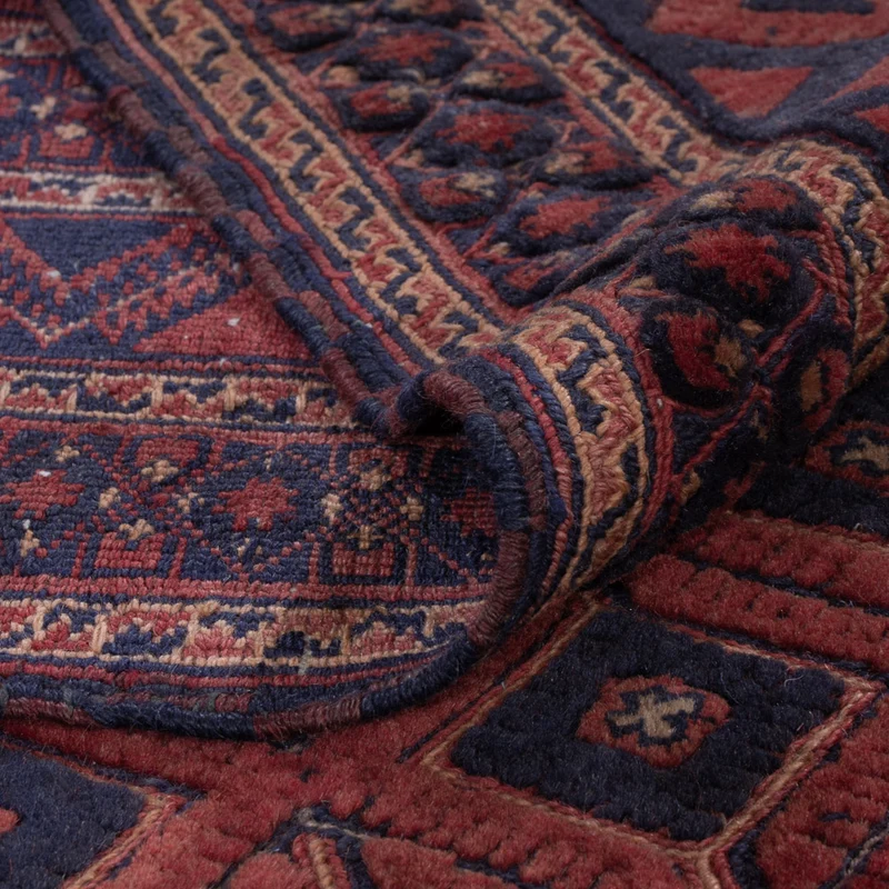 Kelim Afghan Teppich 158x184cm - dunkelrot