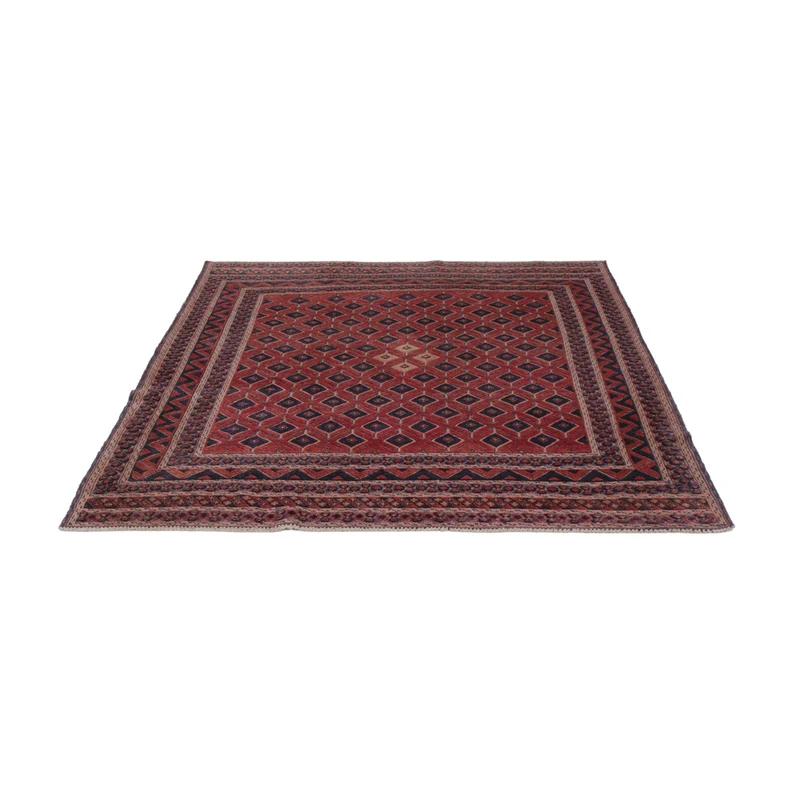 Kelim Afghan Teppich 158x184cm - dunkelrot