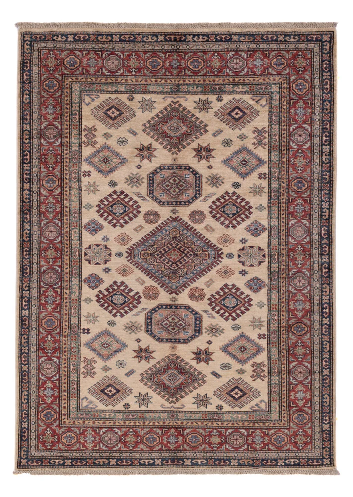 Kazak Teppich 147x207cm - Orientteppich - dunkelbeige