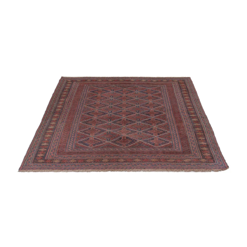 Kelim Afghan Teppich 134x175cm - dunkelrot