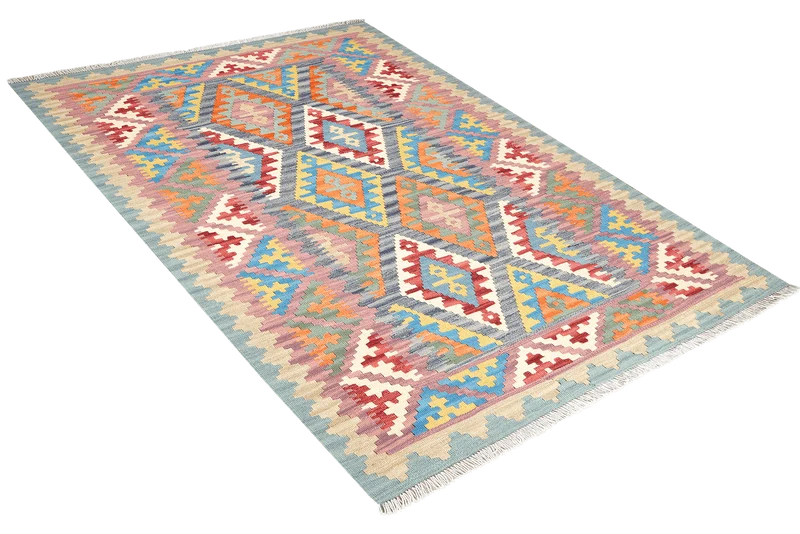 Kelim Gashgai · Handgewebt – Blau, 180x126 cm