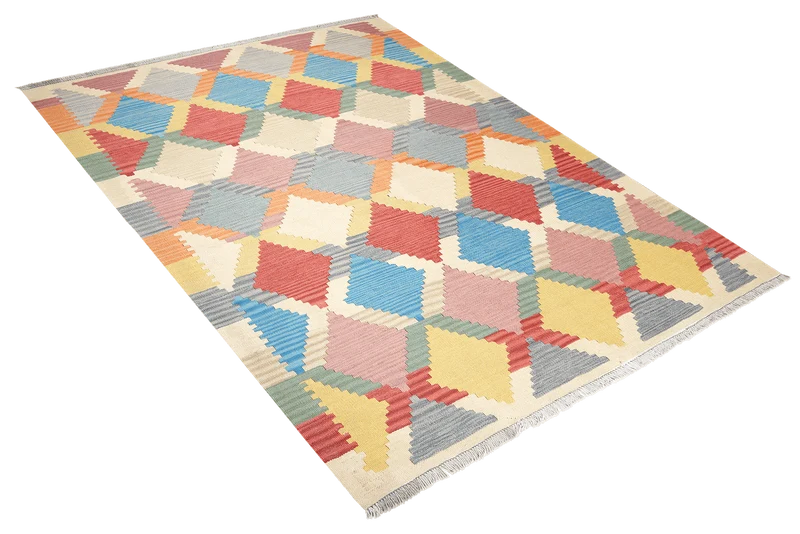 Kelim Gashgai · Handgewebt – Bunt, 203x153 cm