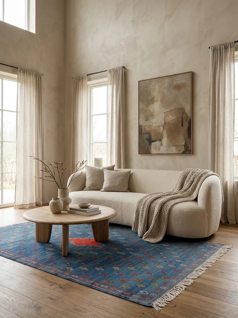 Kelim · Handgewebt – Blau, 260x149 cm