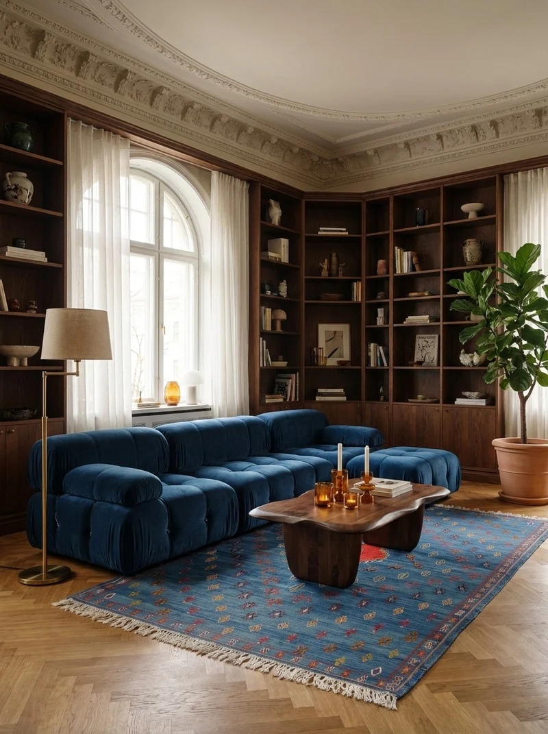 Kelim · Handgewebt – Blau, 260x149 cm