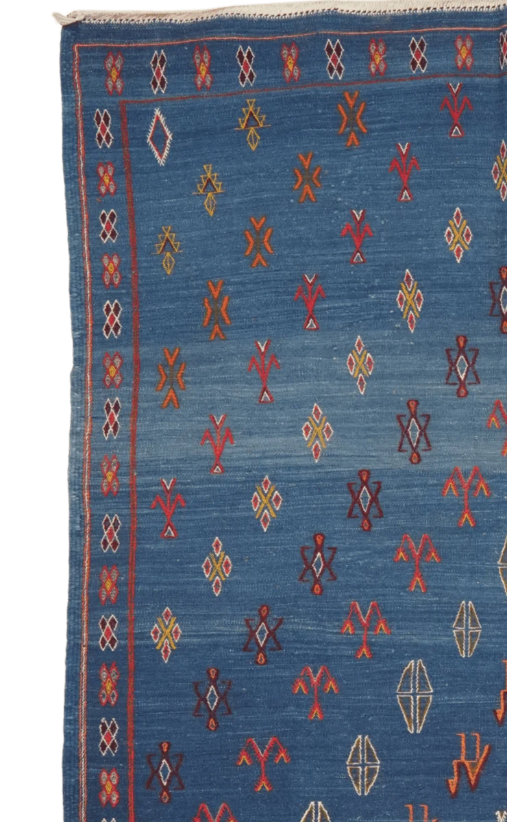 Kelim · Handgewebt – Blau, 260x149 cm