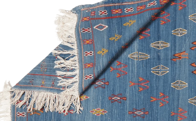 Kelim · Handgewebt – Blau, 260x149 cm