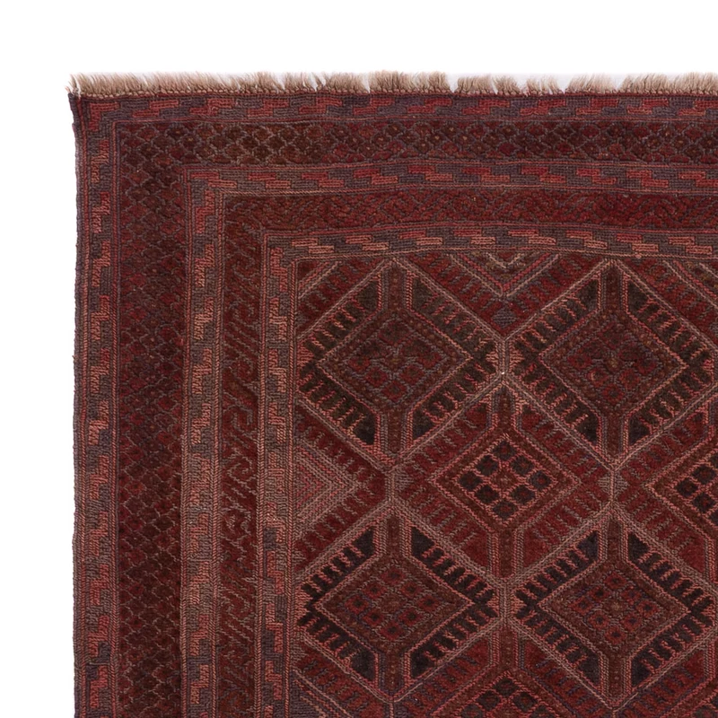 Kelim Afghan Teppich 150x187cm - dunkelrot