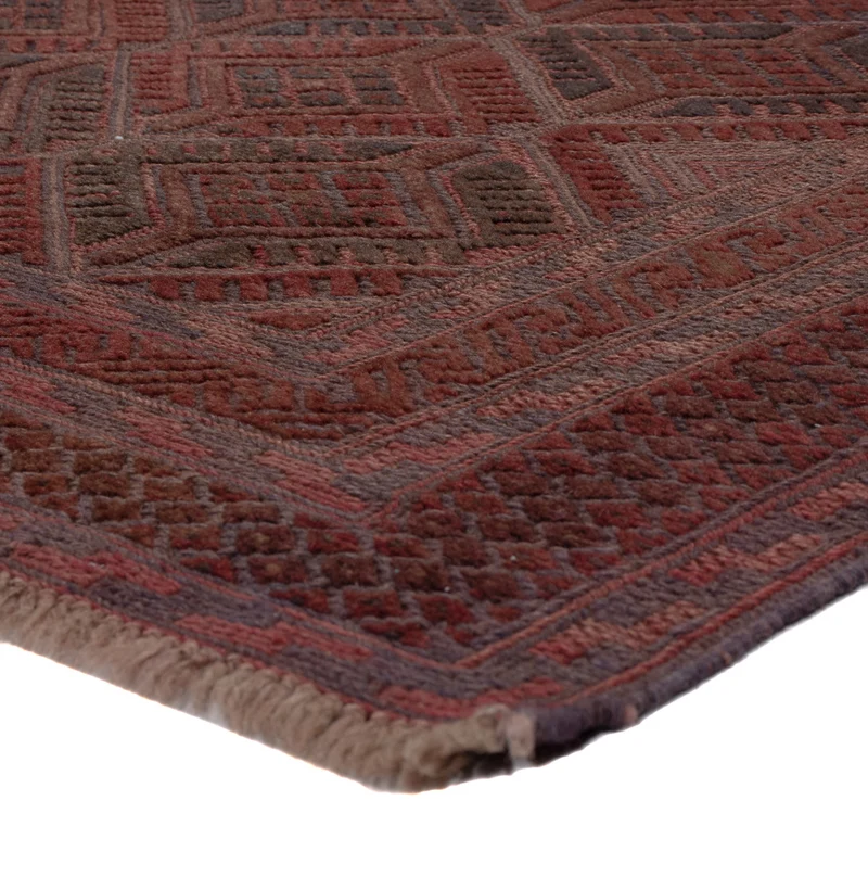 Kelim Afghan Teppich 150x187cm - dunkelrot