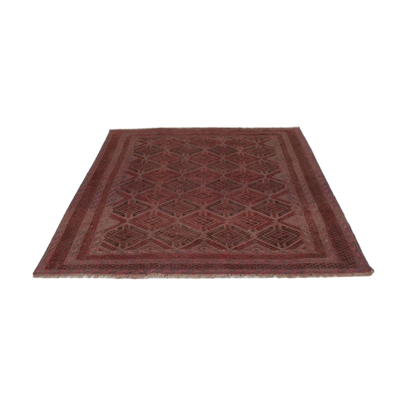 Kelim Afghan Teppich 150x187cm - dunkelrot