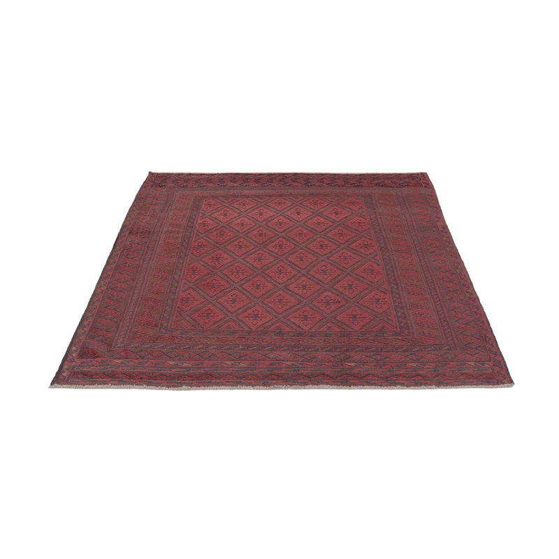 Kelim Afghan Teppich 153x185cm - dunkelrot