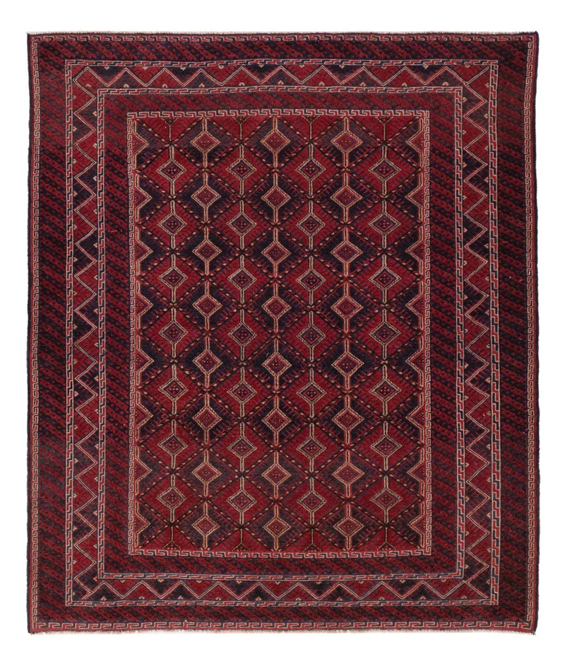 Kelim Afghan Teppich 153x182cm - dunkelrot