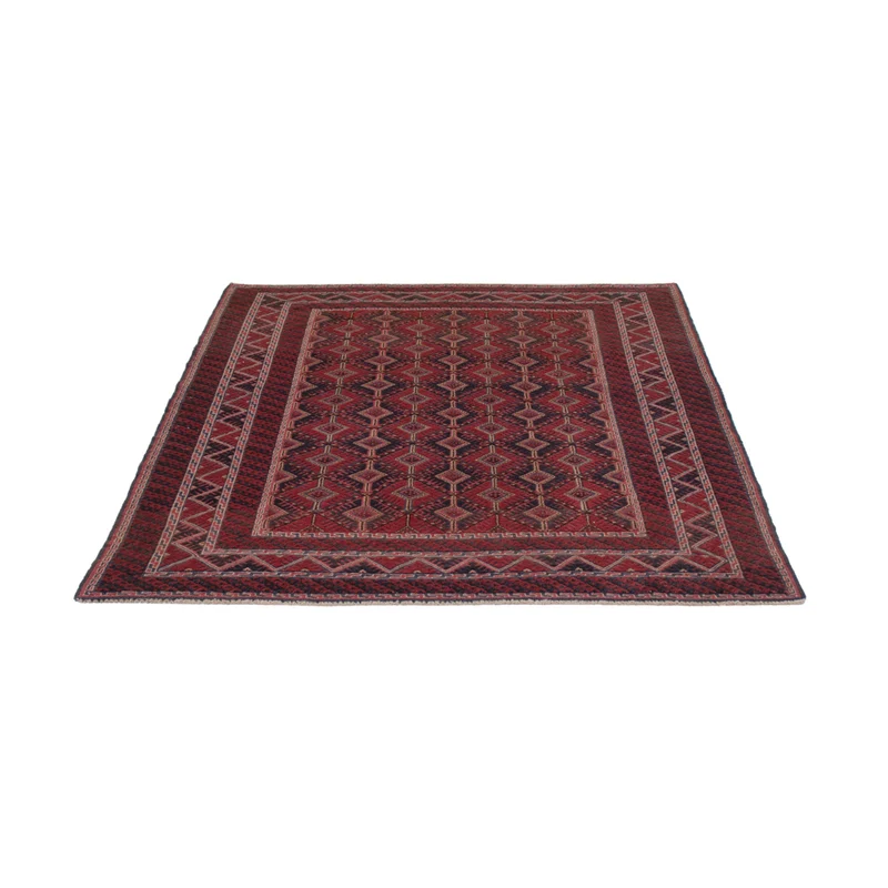Kelim Afghan Teppich 153x182cm - dunkelrot