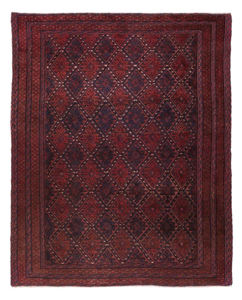 Kelim Afghan Teppich 146x189cm - dunkelrot