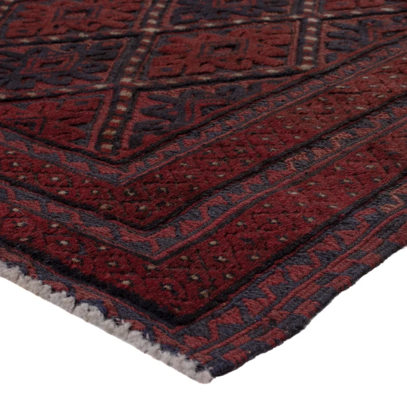 Kelim Afghan Teppich 146x189cm - dunkelrot