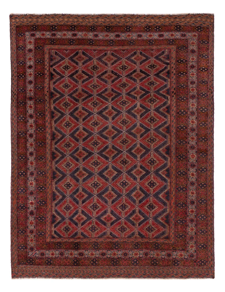 Kelim Afghan Teppich 142x188cm - dunkelrot