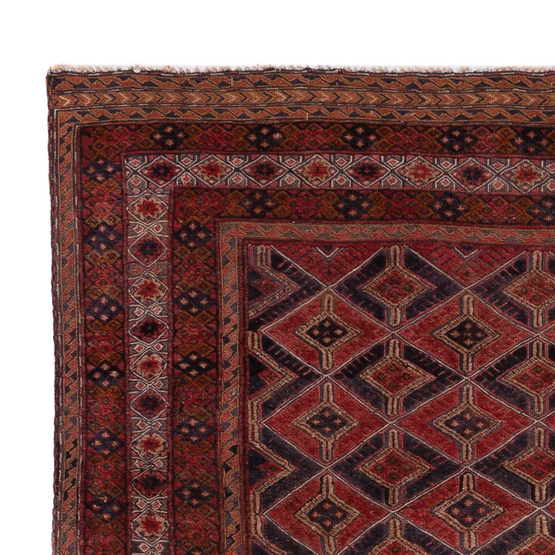 Kelim Afghan Teppich 142x188cm - dunkelrot