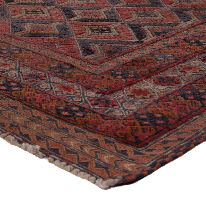 Kelim Afghan Teppich 142x188cm - dunkelrot