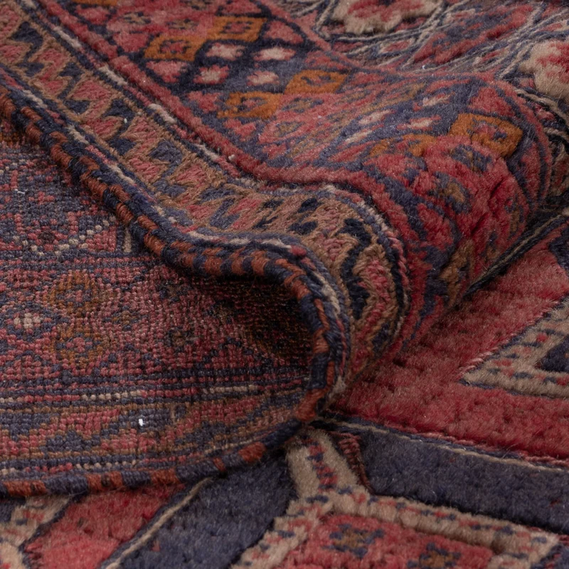 Kelim Afghan Teppich 142x188cm - dunkelrot