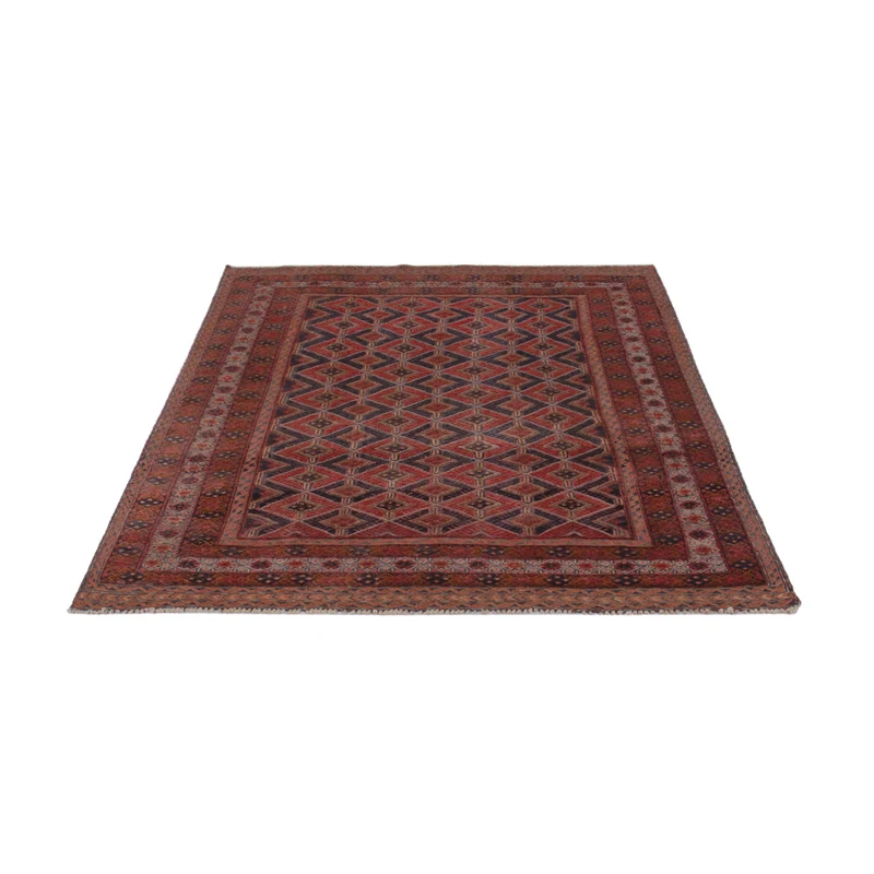 Kelim Afghan Teppich 142x188cm - dunkelrot