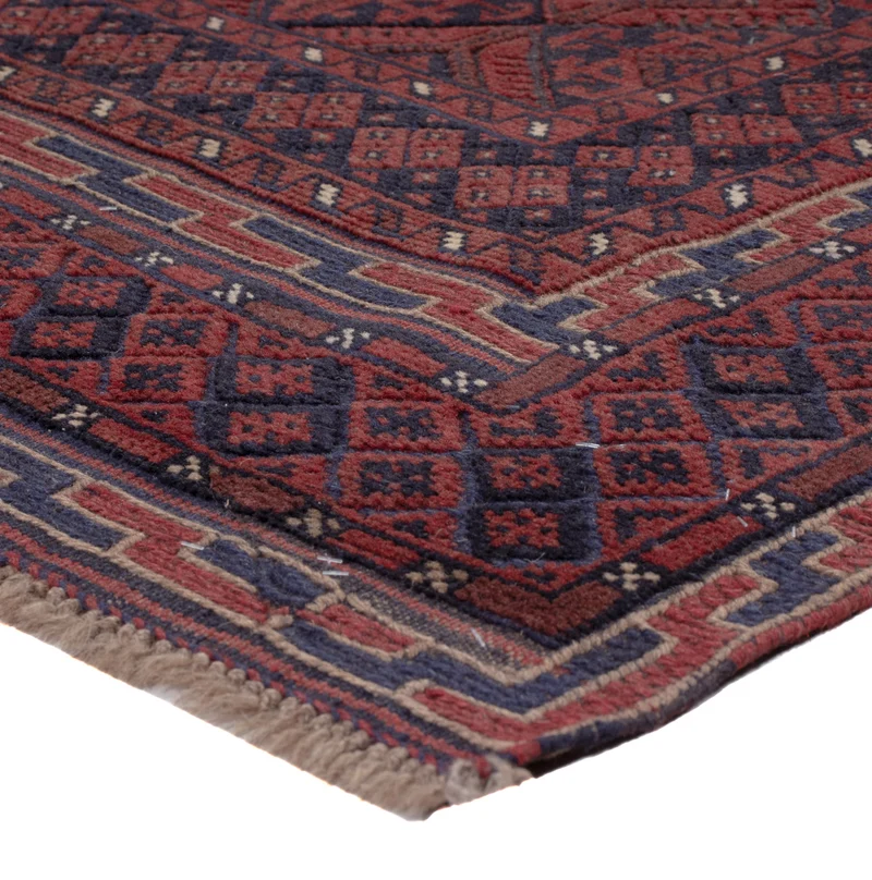 Kelim Afghan Teppich 137x184cm - dunkelrot