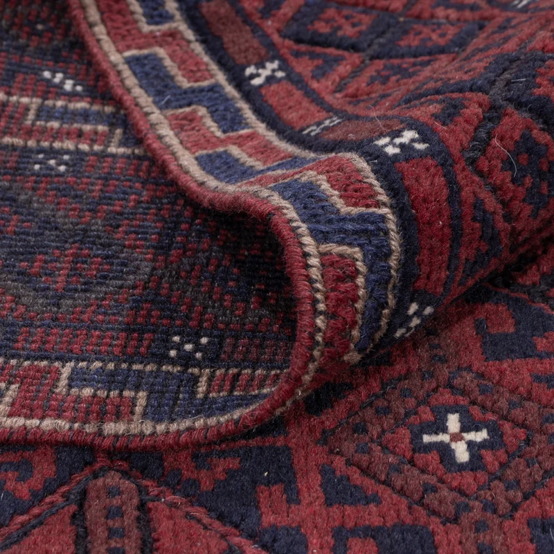 Kelim Afghan Teppich 137x184cm - dunkelrot