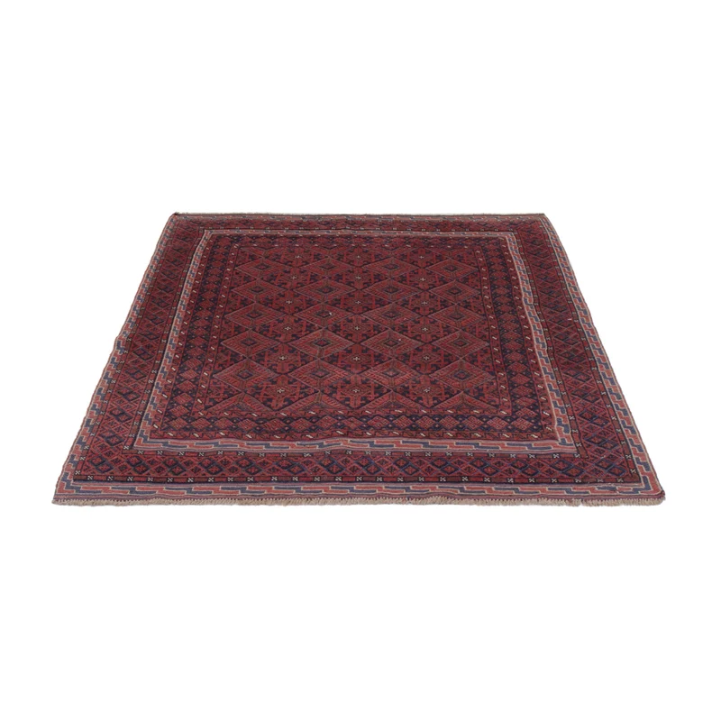 Kelim Afghan Teppich 137x184cm - dunkelrot