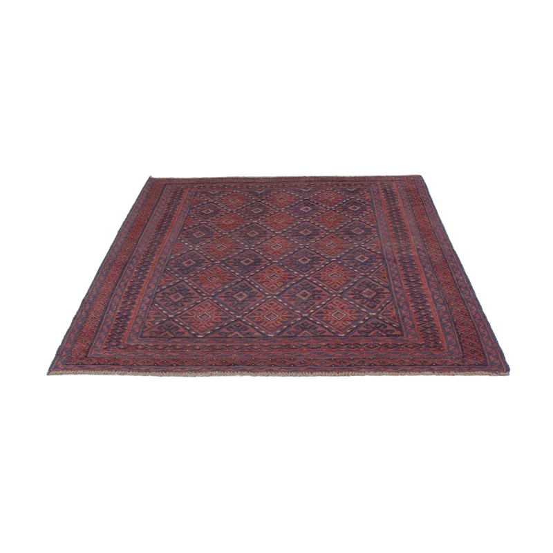 Kelim Afghan Teppich 145x191cm - dunkelrot