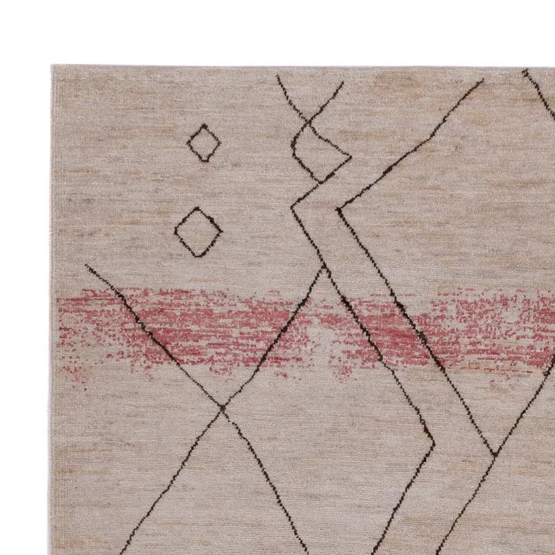 Berber Teppich 165x211cm - Wollteppich - hellgrau