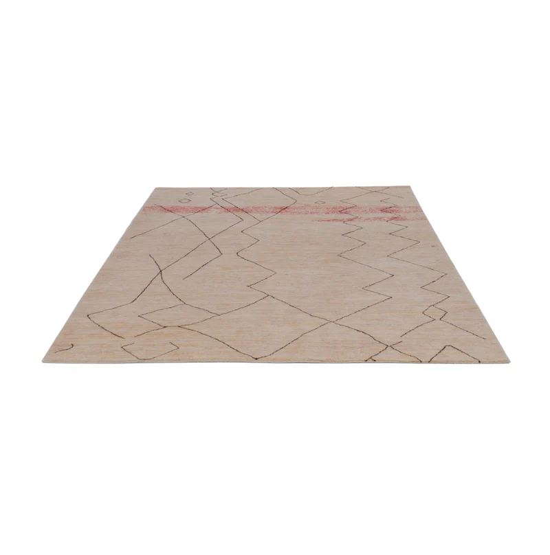 Berber Teppich 165x211cm - Wollteppich - hellgrau