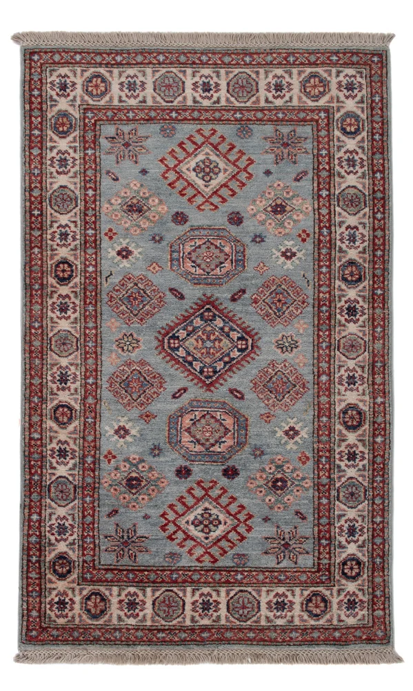 Kazak Teppich 77x126cm - Orientteppich - hellblau
