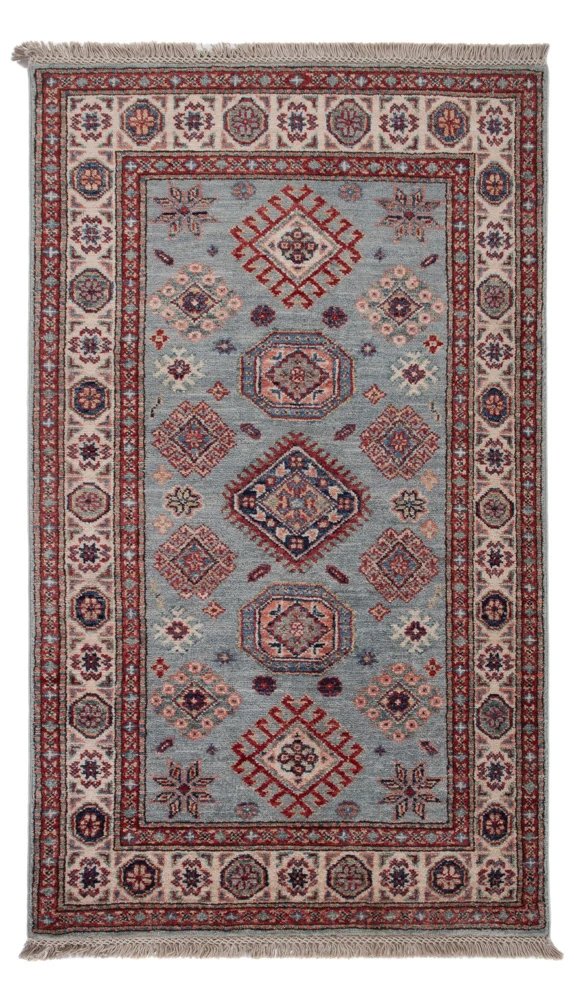 Kazak Teppich 77x128cm - Orientteppich - hellblau