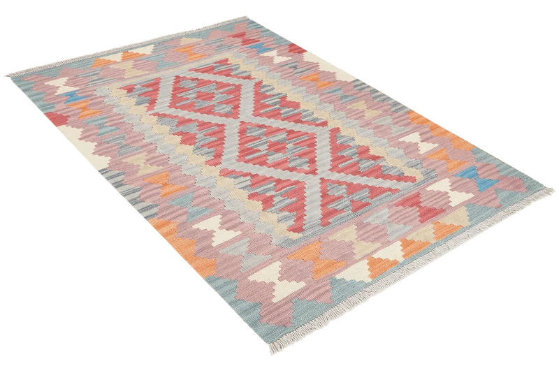 Kelim Gashgai · Handgewebt – Grau, 145x102 cm