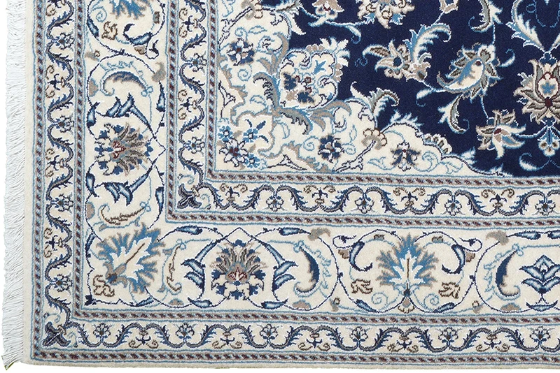 Nain 12La · Handgeknüpft – Blau, 194x198 cm