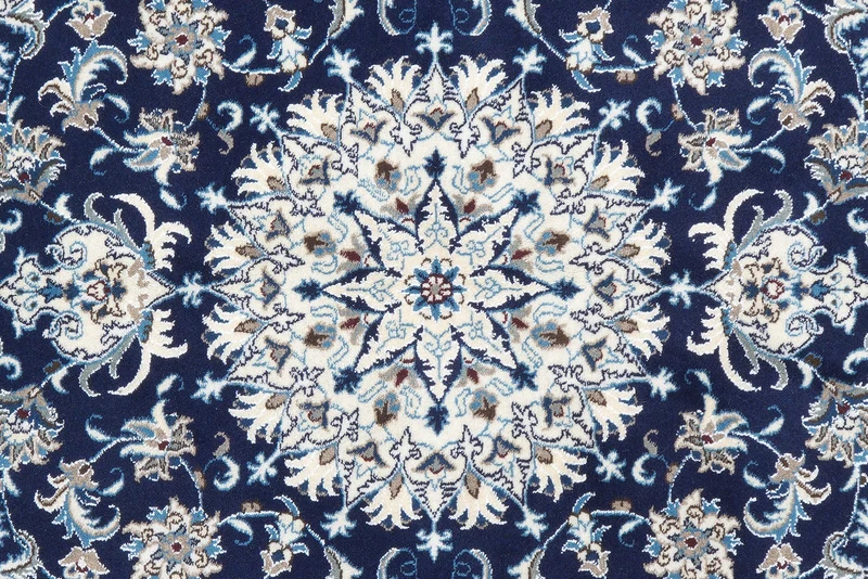 Nain 12La · Handgeknüpft – Blau, 194x198 cm