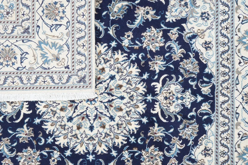 Nain 12La · Handgeknüpft – Blau, 194x198 cm