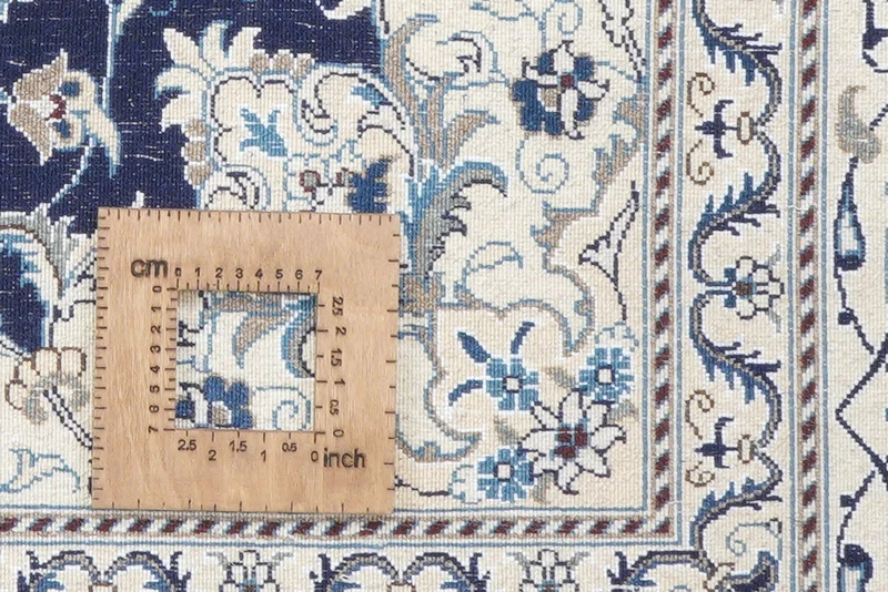 Nain 12La · Handgeknüpft – Blau, 194x198 cm