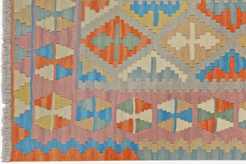 Kelim Gashgai · Handgewebt – Grau, 297x86 cm