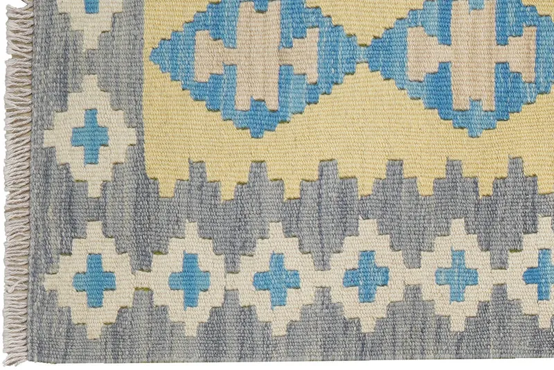 Kelim Gashgai · Handgewebt – Gelb, 191x60 cm