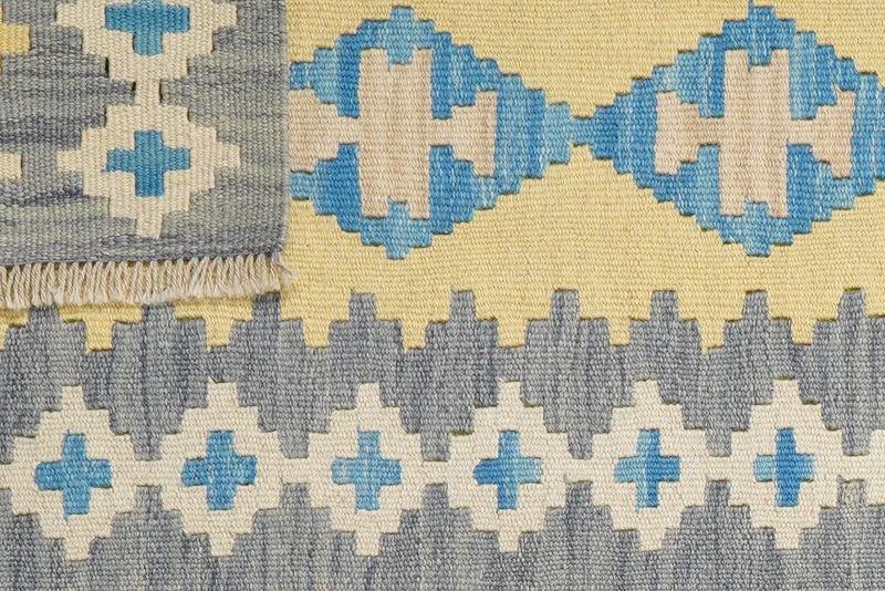 Kelim Gashgai · Handgewebt – Gelb, 191x60 cm