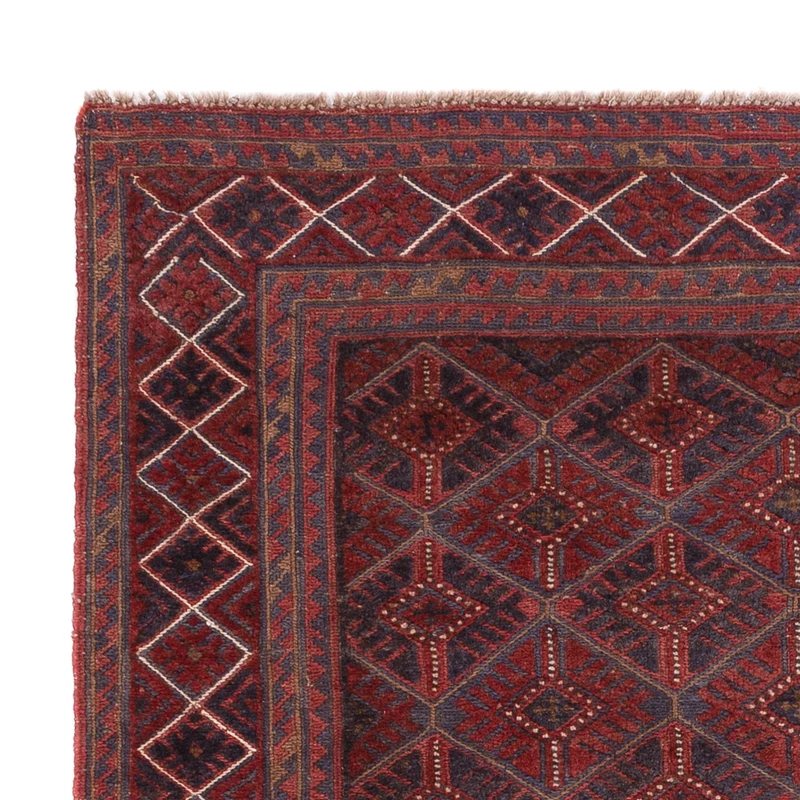 Kelim Afghan Teppich 141x175cm - dunkelrot